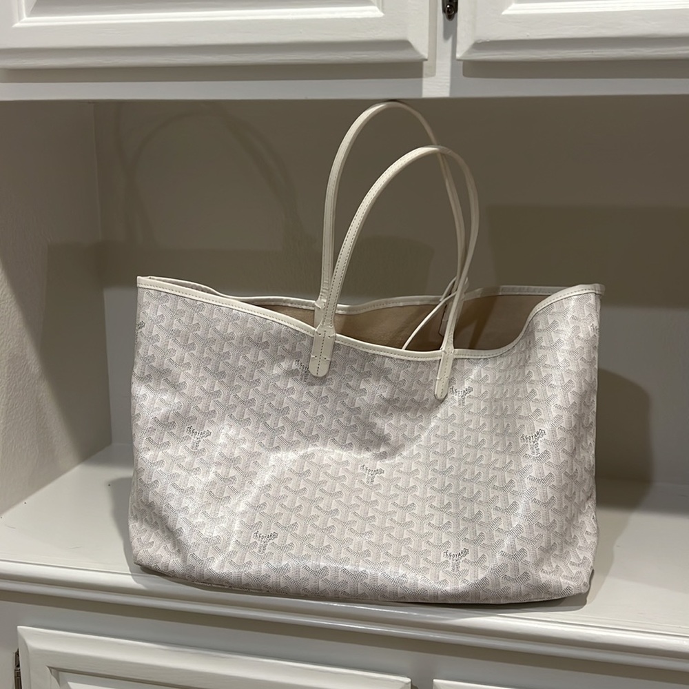 EUC White Coated Canvas Tote GM